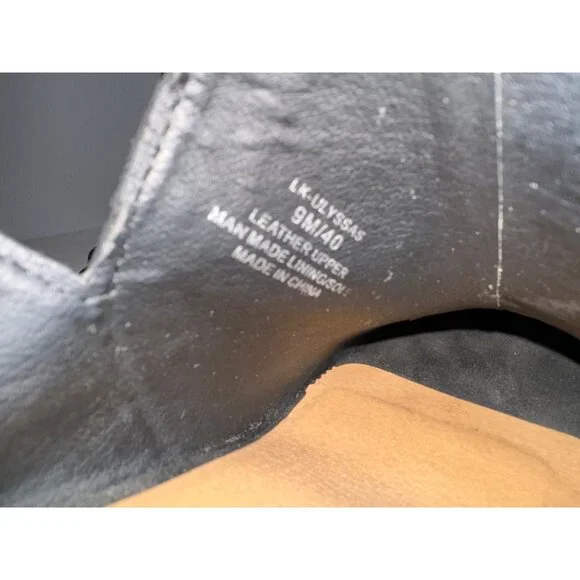 Lucky Brand Womens Shoes Sz 9 Ulyssas Black Suede Leather Peep Toe Wedge Booties - Picture 8 of 11